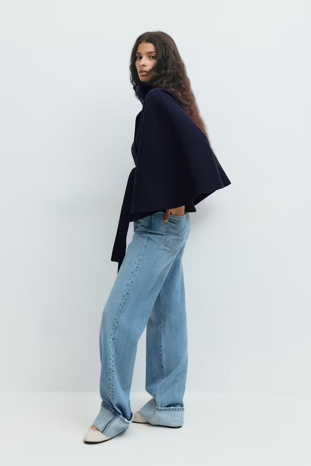 Minora | Waist-Tie Cape Coat