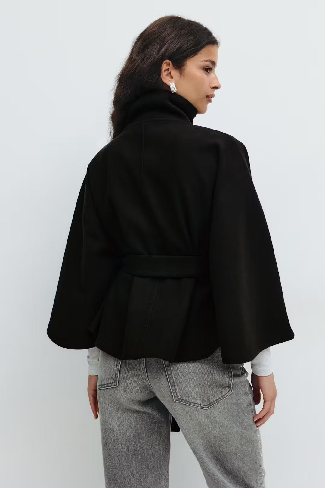 Minora | Waist-Tie Cape Coat