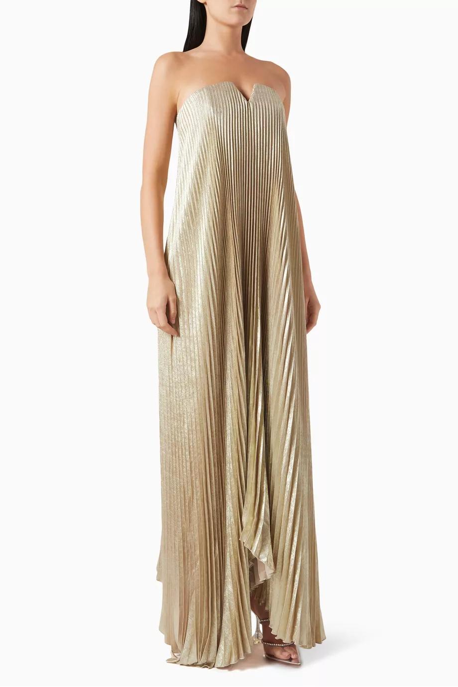 Valencia | Sweetheart Pleated Maxi Dress