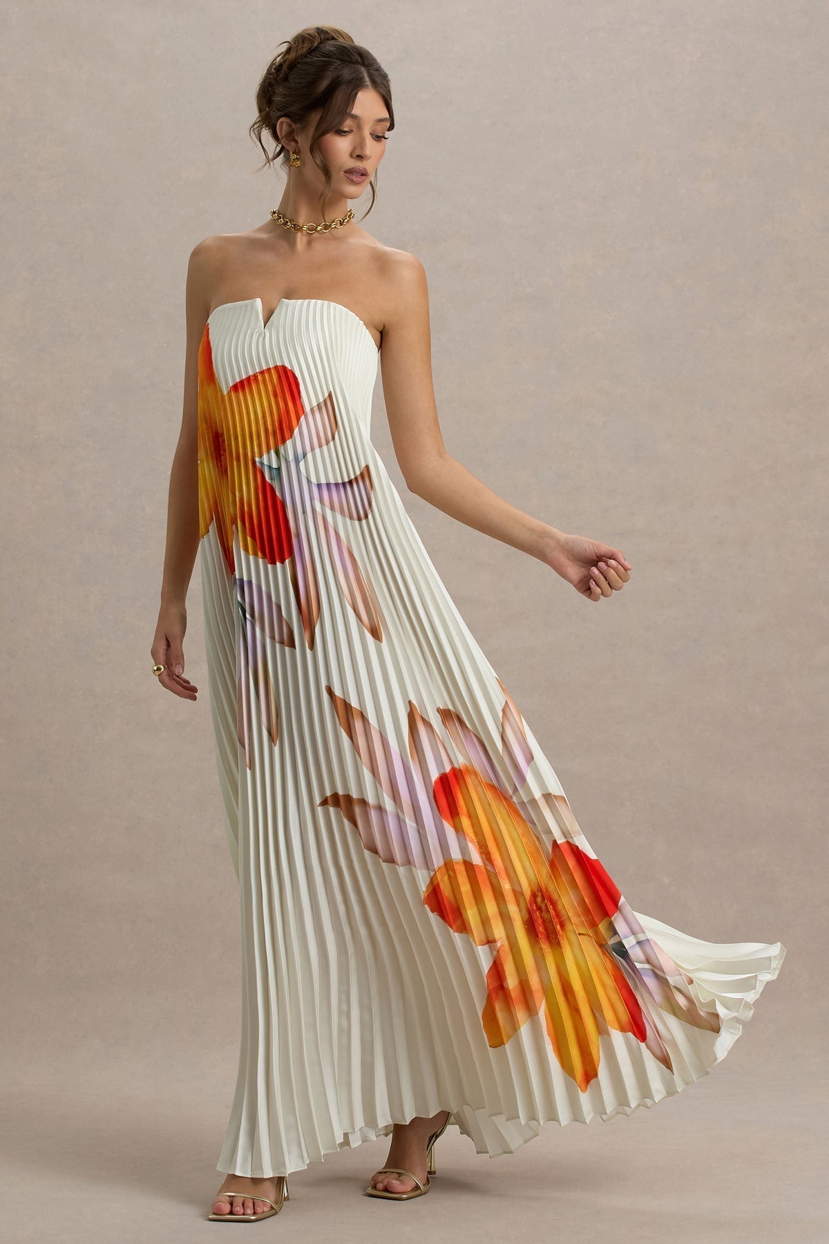 Valencia | Sweetheart Pleated Maxi Dress