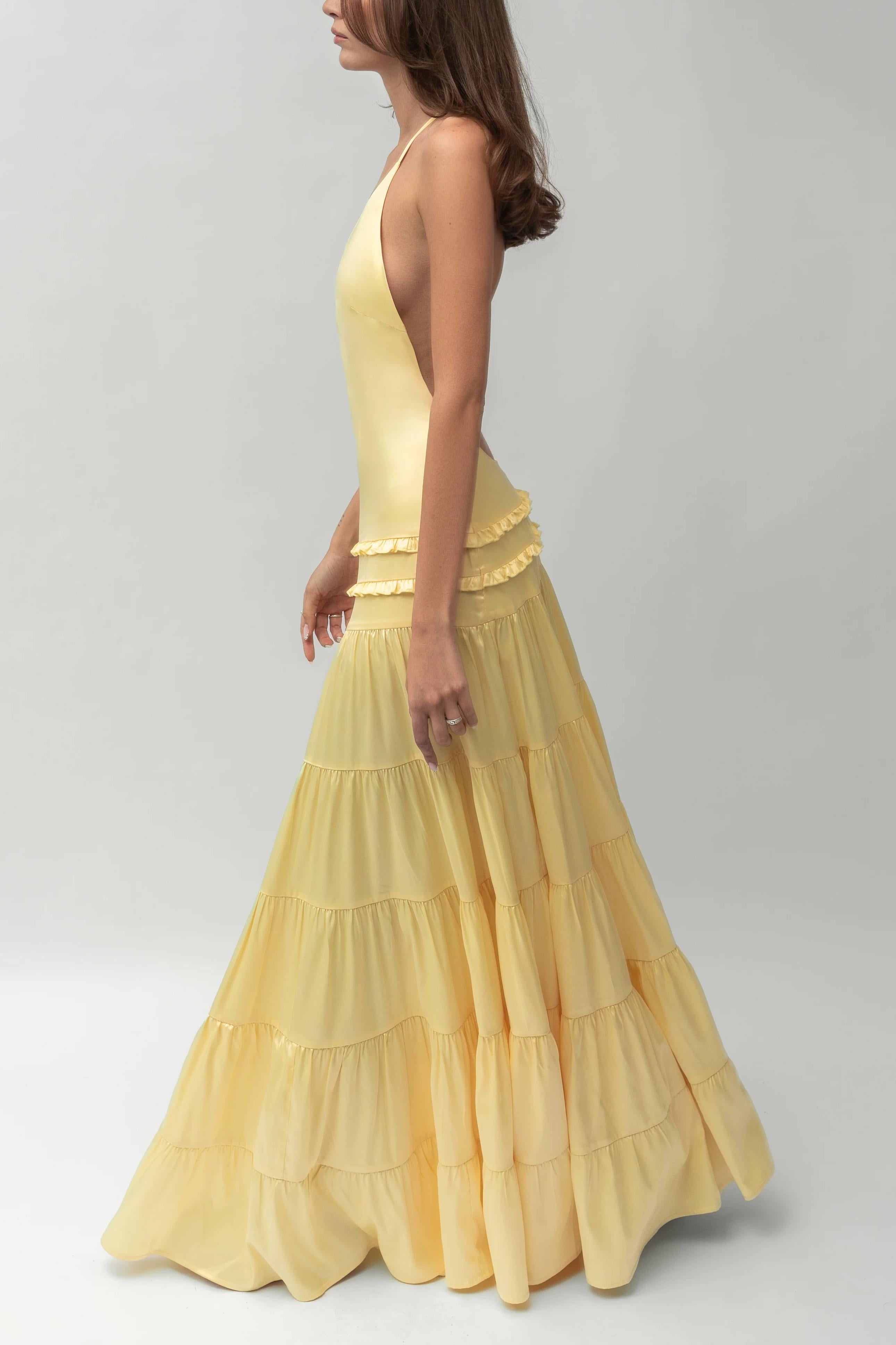 Athena | Backless Pleated Maxi Dress