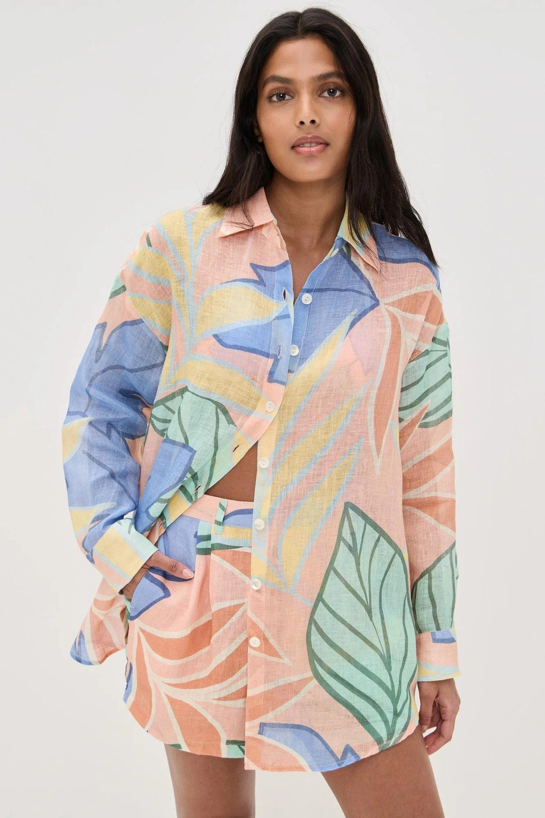 Zahara | Pastel Paradise Shirt & Shorts Set