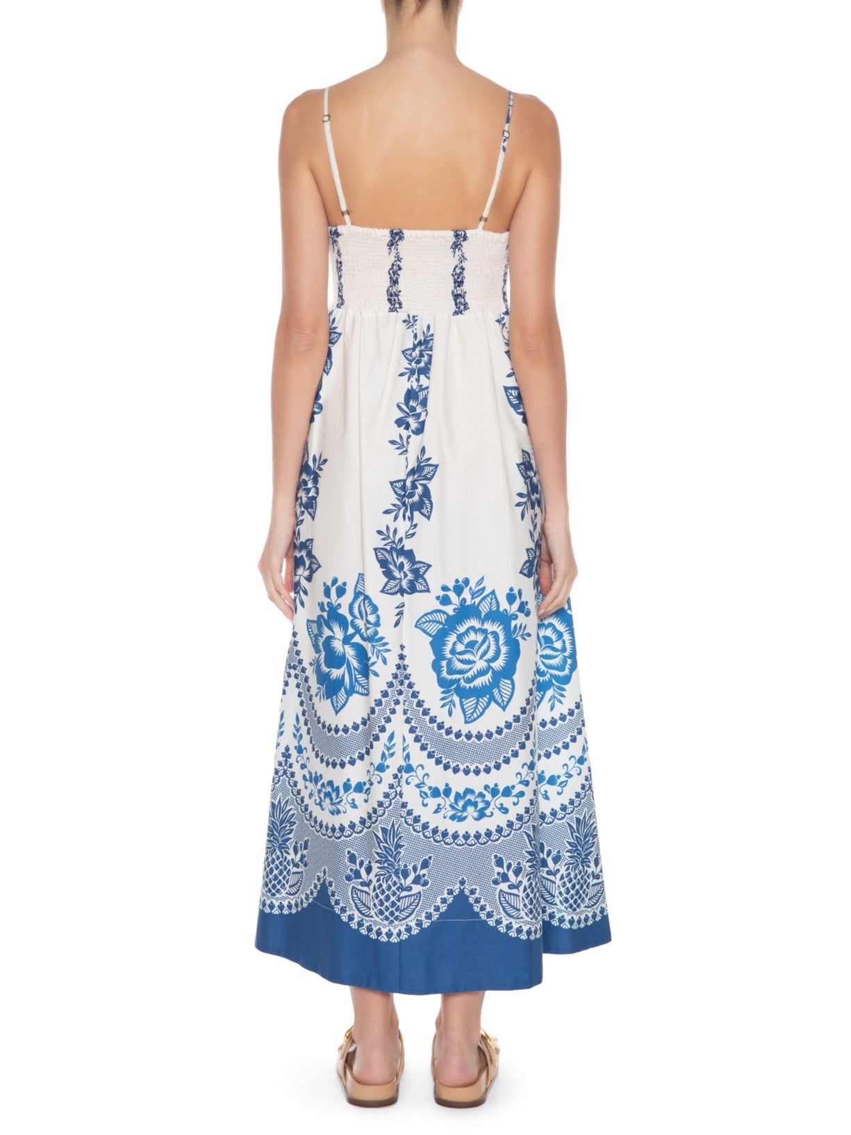 Zyra | Blue Blossom Print Midi Dress of