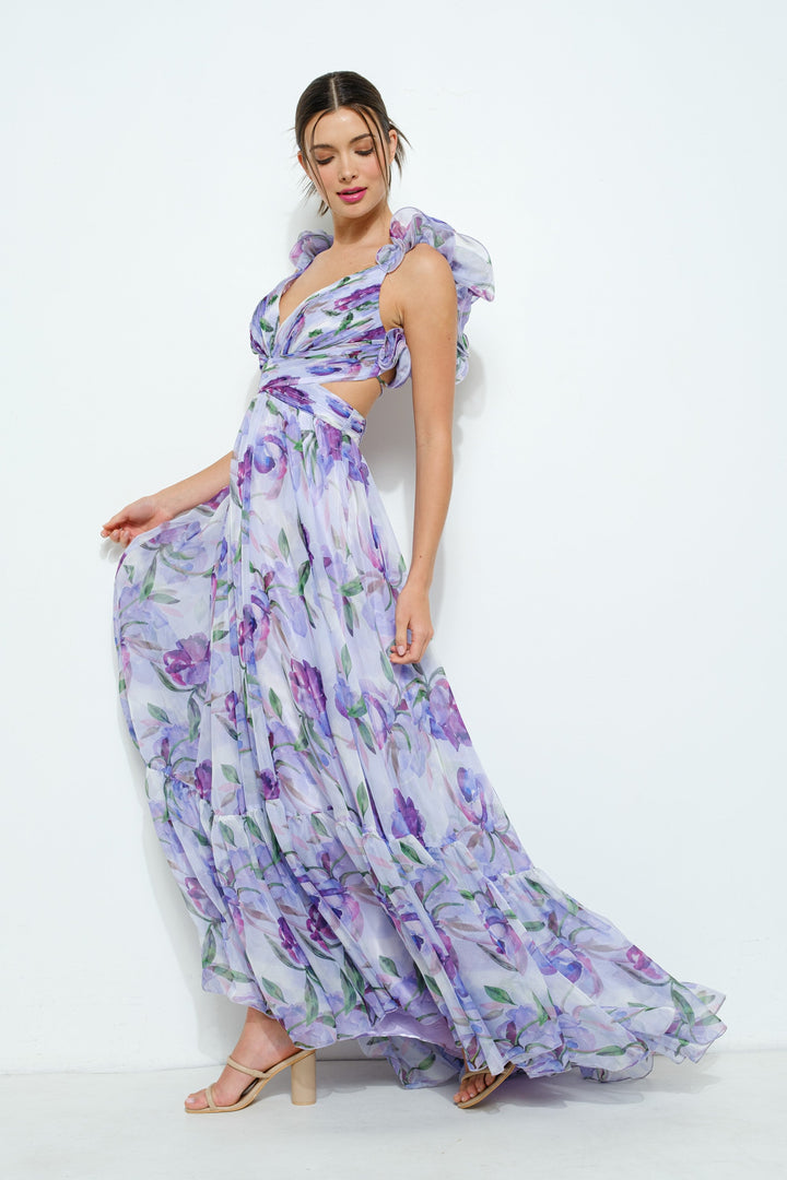 Lyanna | Garden Bloom Backless Maxi Dress