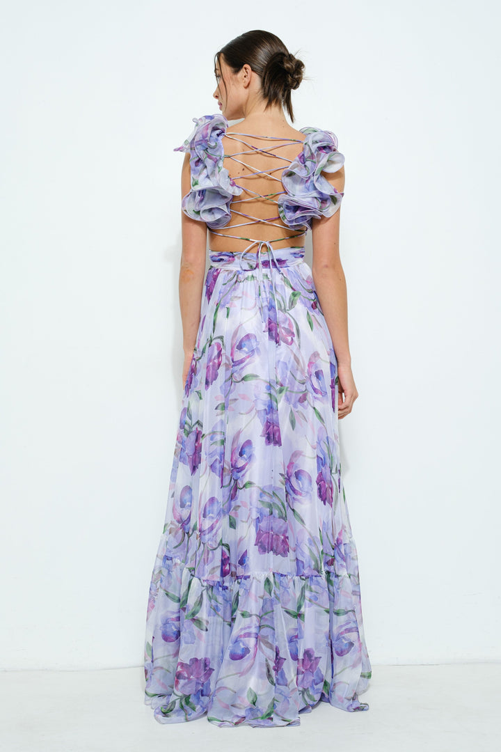 Lyanna | Garden Bloom Backless Maxi Dress