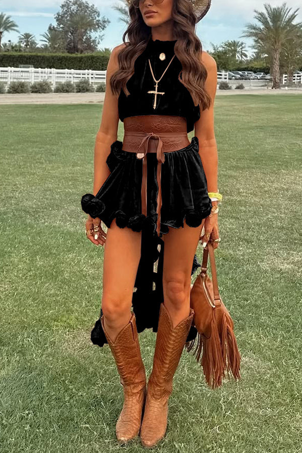 Elowen | Boho Ruffle Chiffon Two-Piece