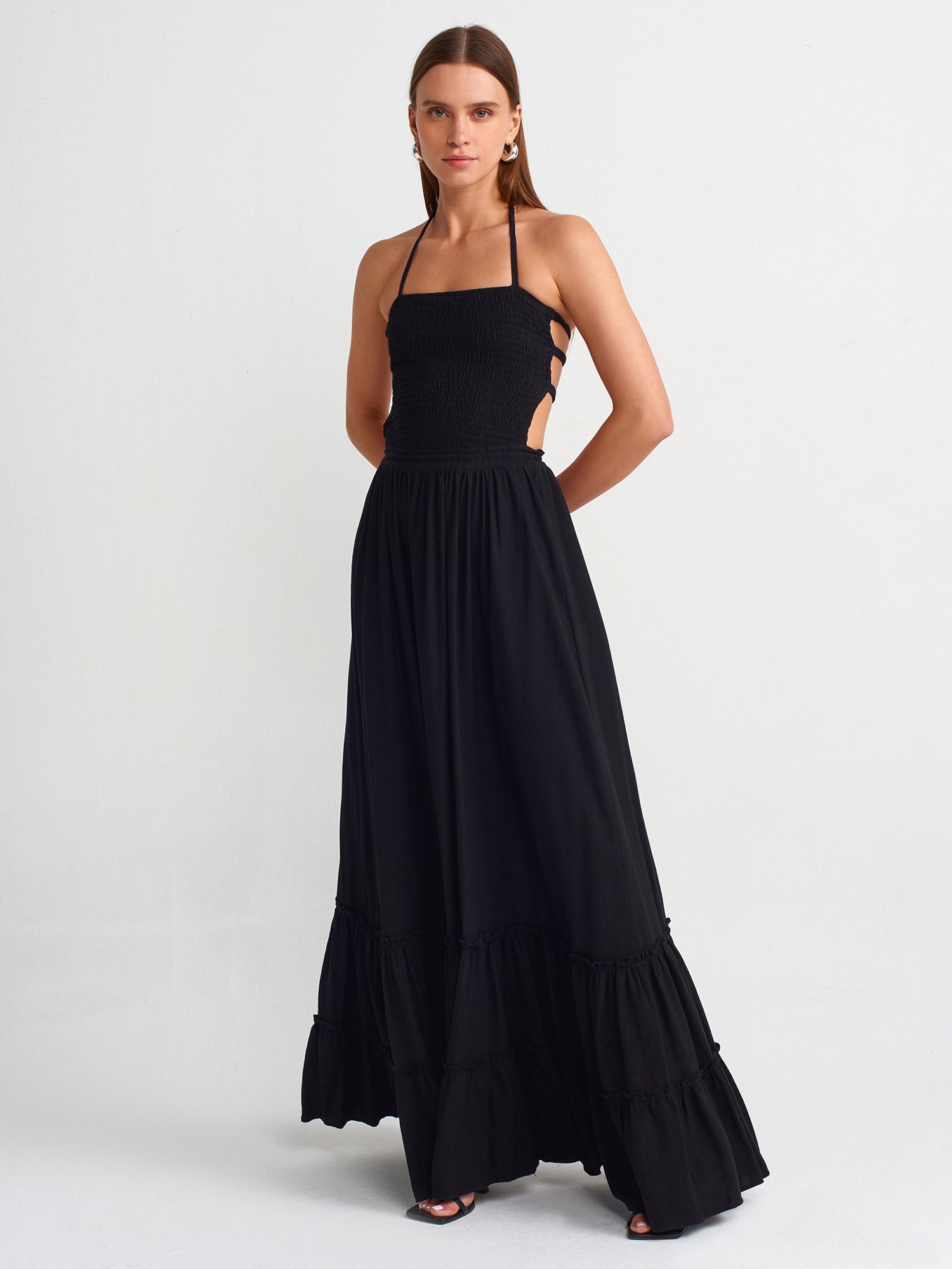Zaria | Smocked Halter Maxi Dress