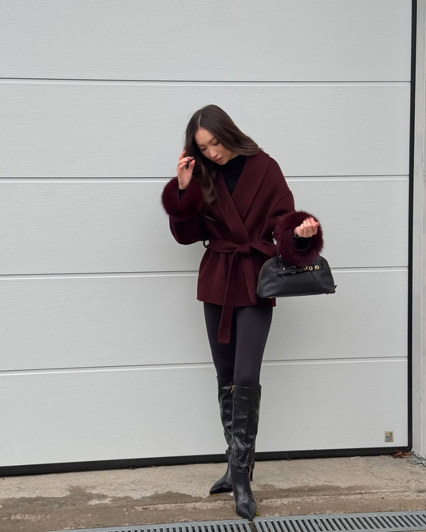 Mariah | Burgundy Wrap Coat