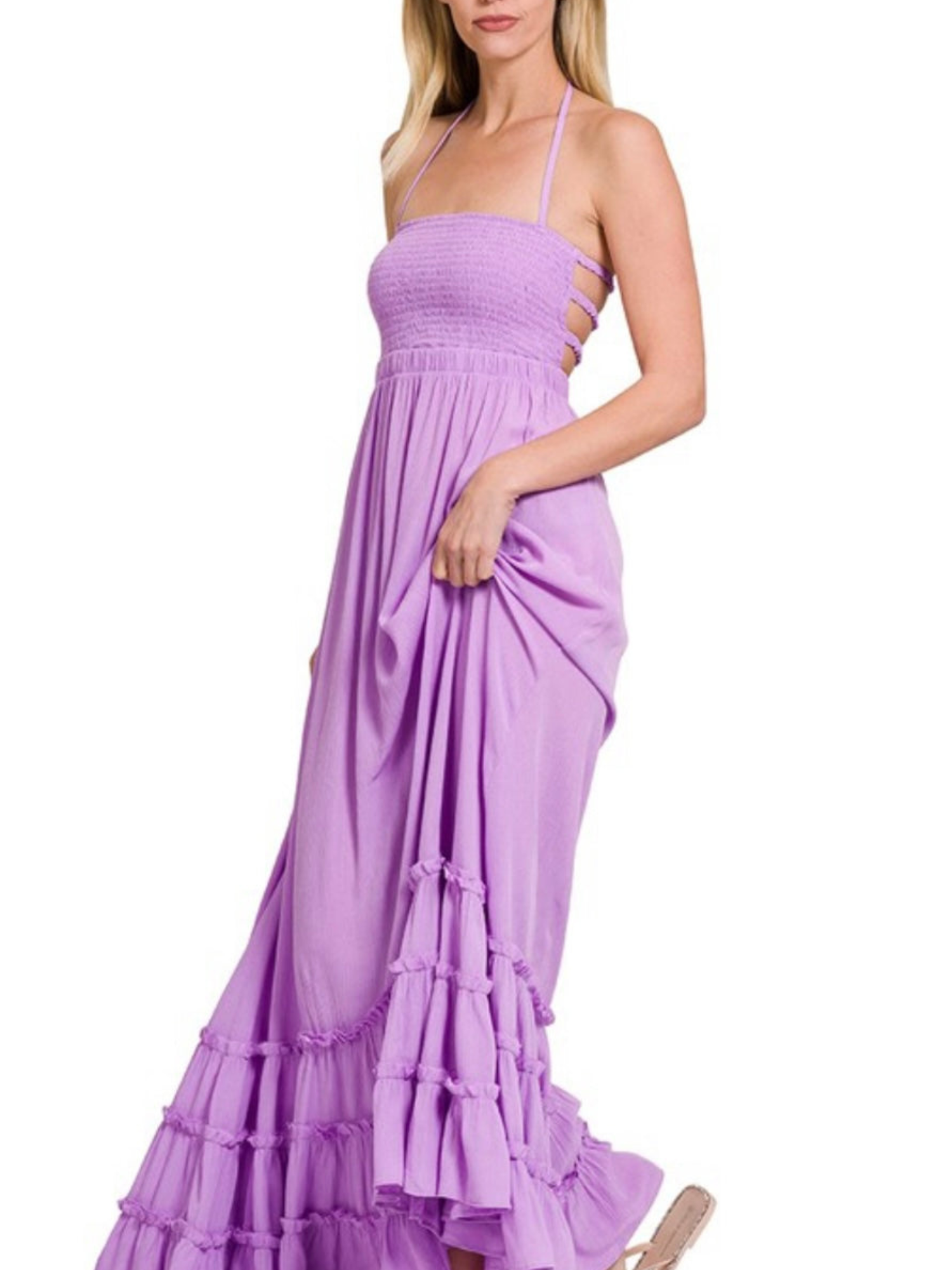 Zaria | Smocked Halter Maxi Dress