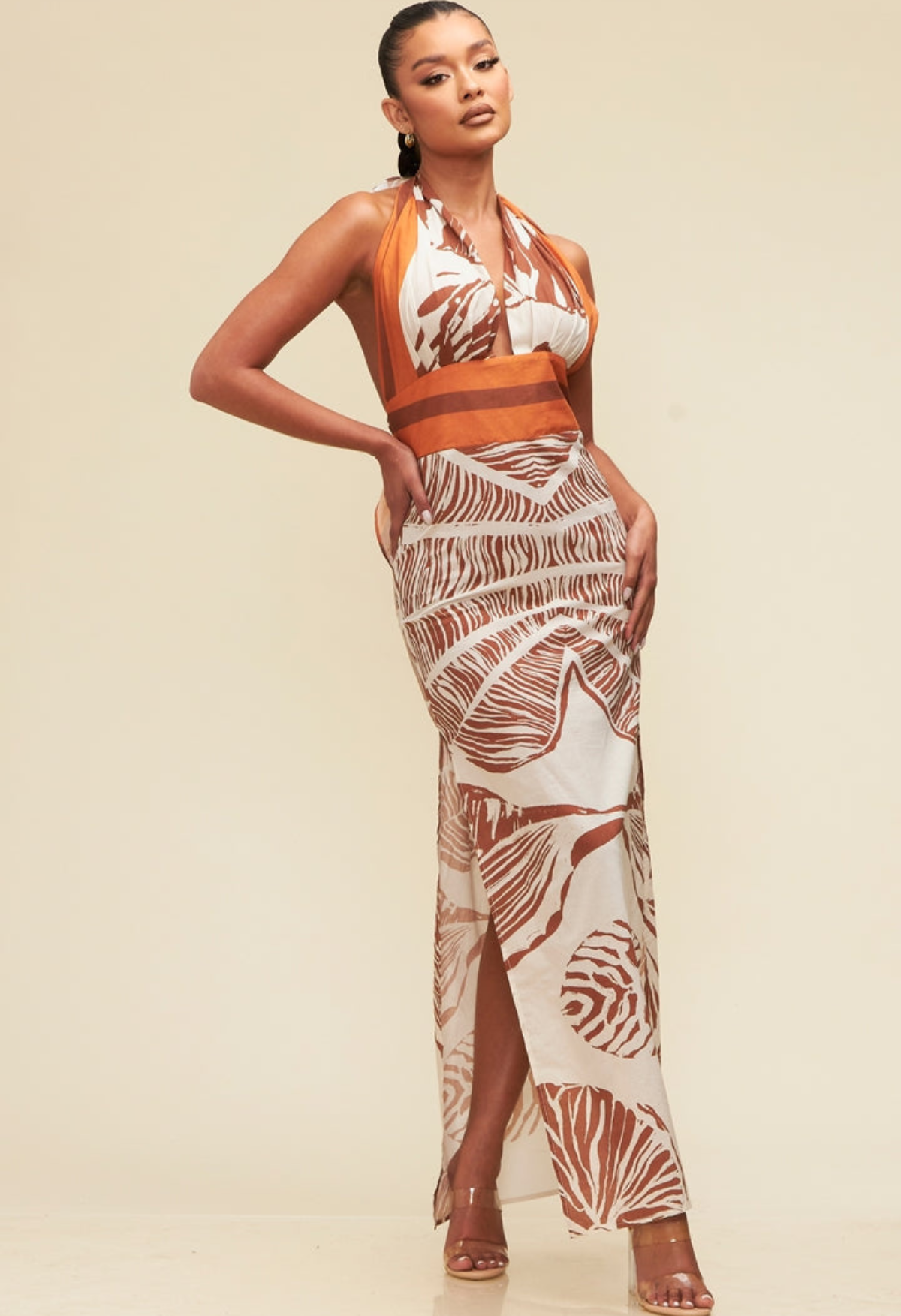 Leilani | Sunset Halter Maxi Dress