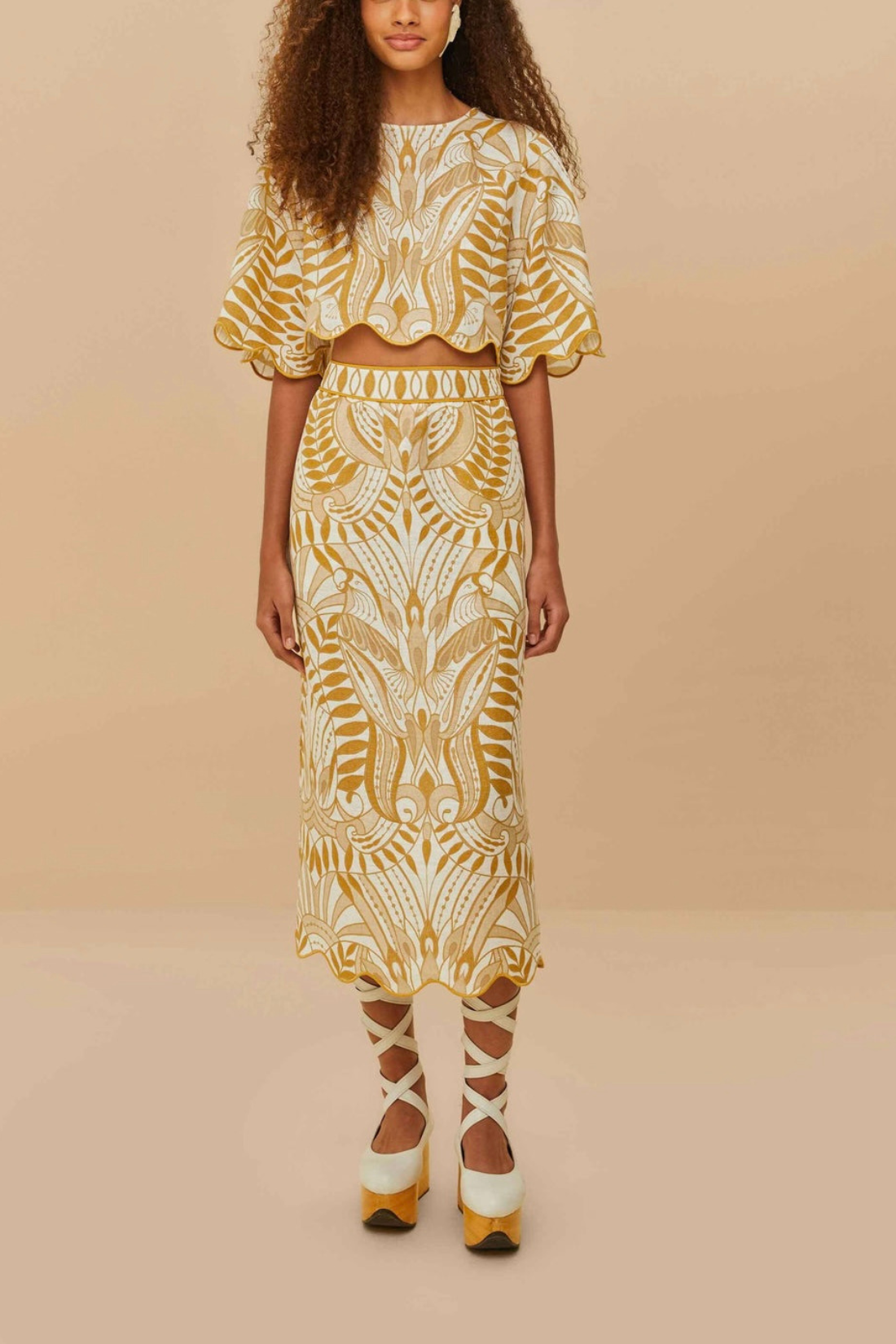 Ottilie | Bold Print Crop Top & Midi Skirt Set