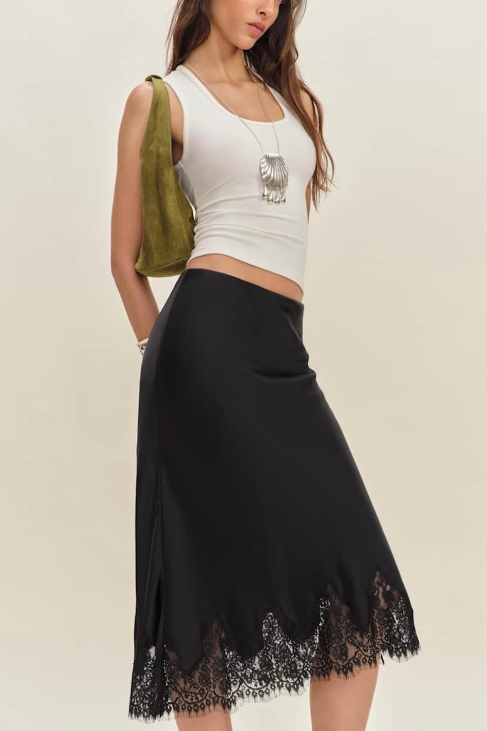 Rosa | Chic Satin Midi Skirt