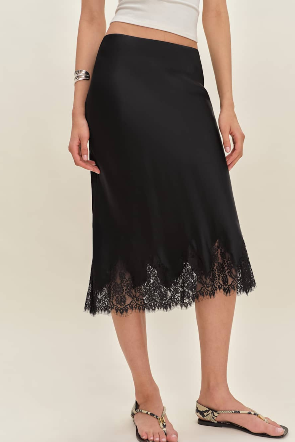 Rosa | Chic Satin Midi Skirt