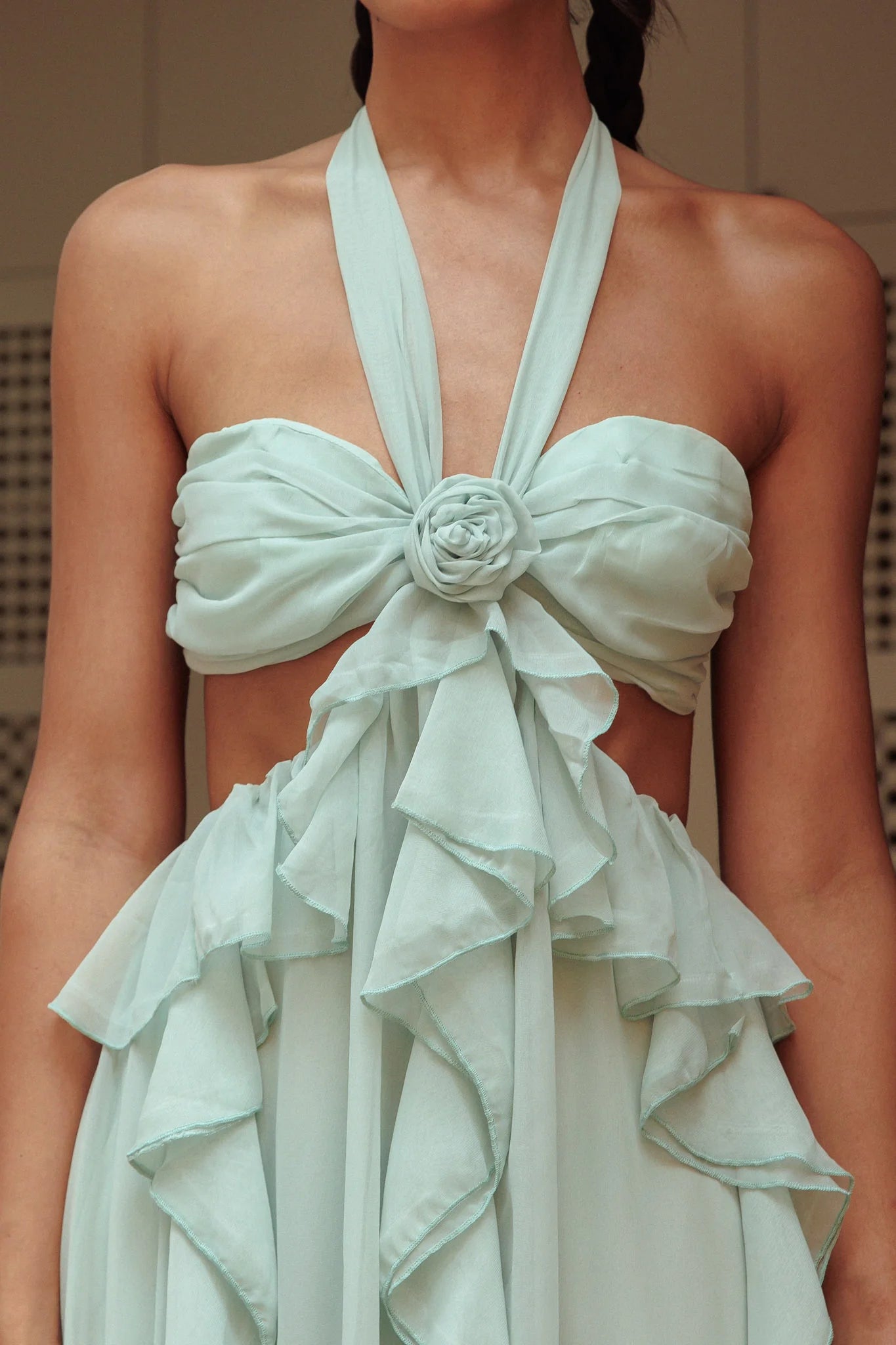 Estella | Cut-Out Ruffle Maxi Dress