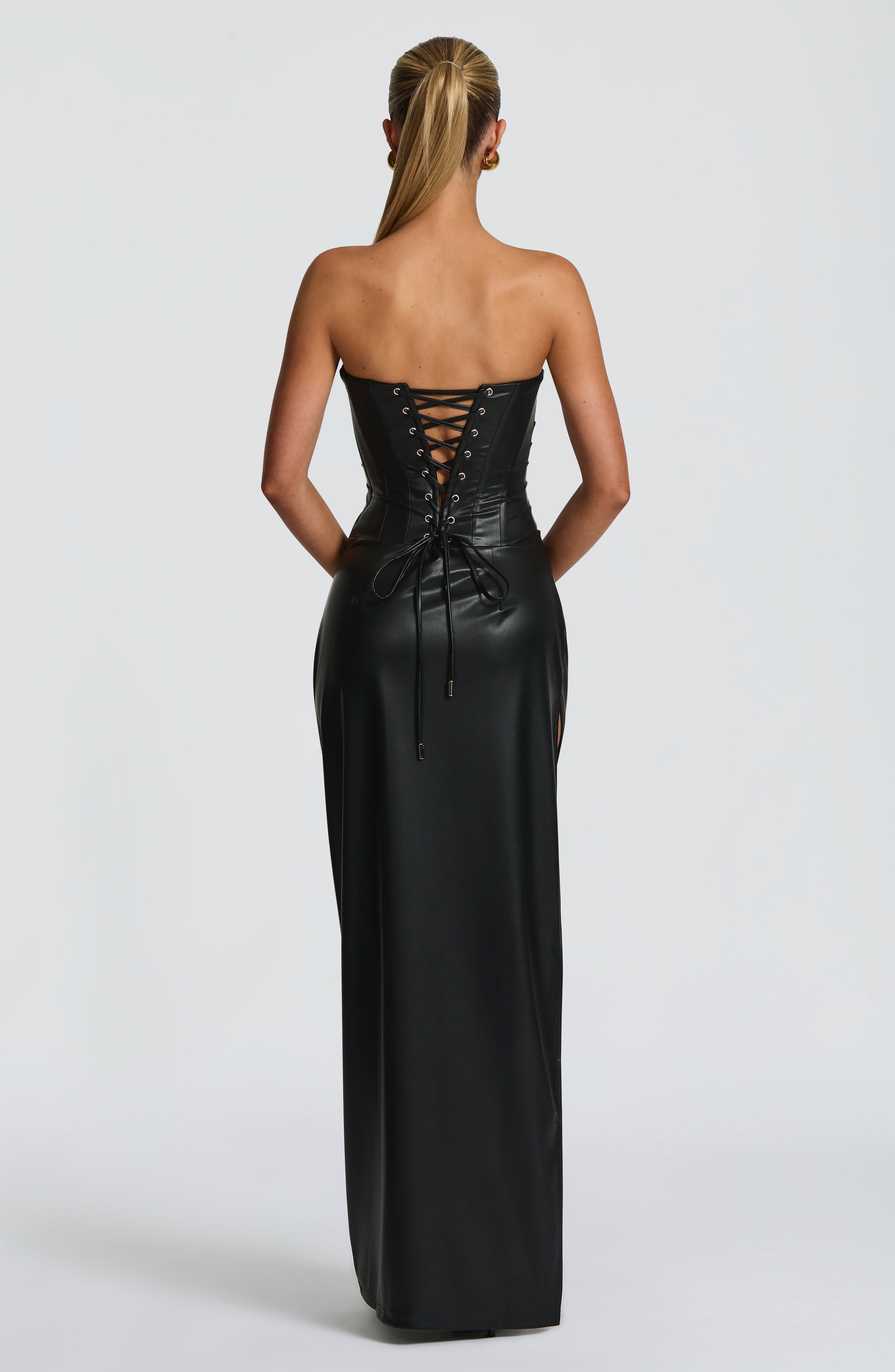 Adelina | Luxe Leather Maxi Dress