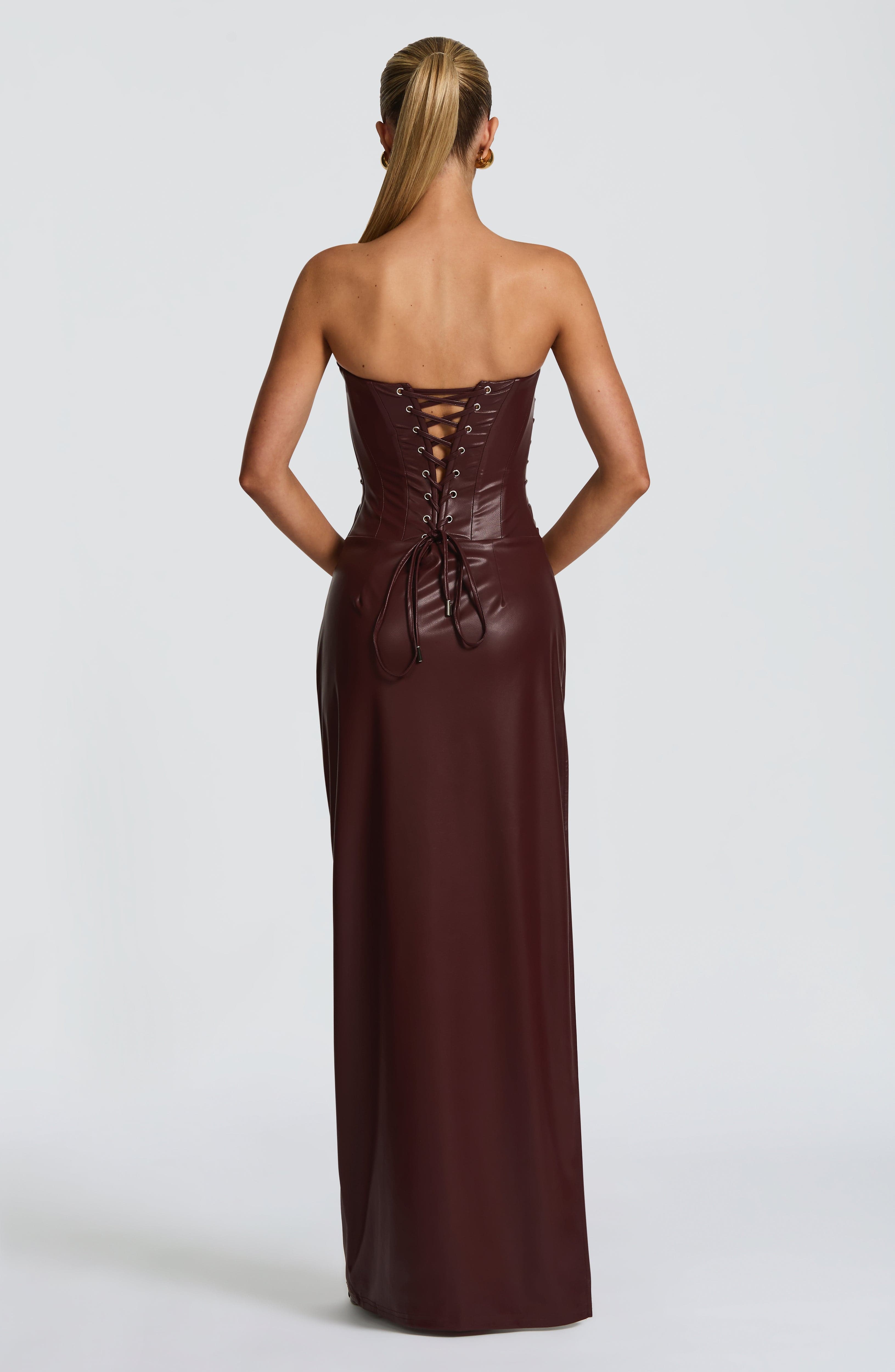 Adelina | Luxe Leather Maxi Dress