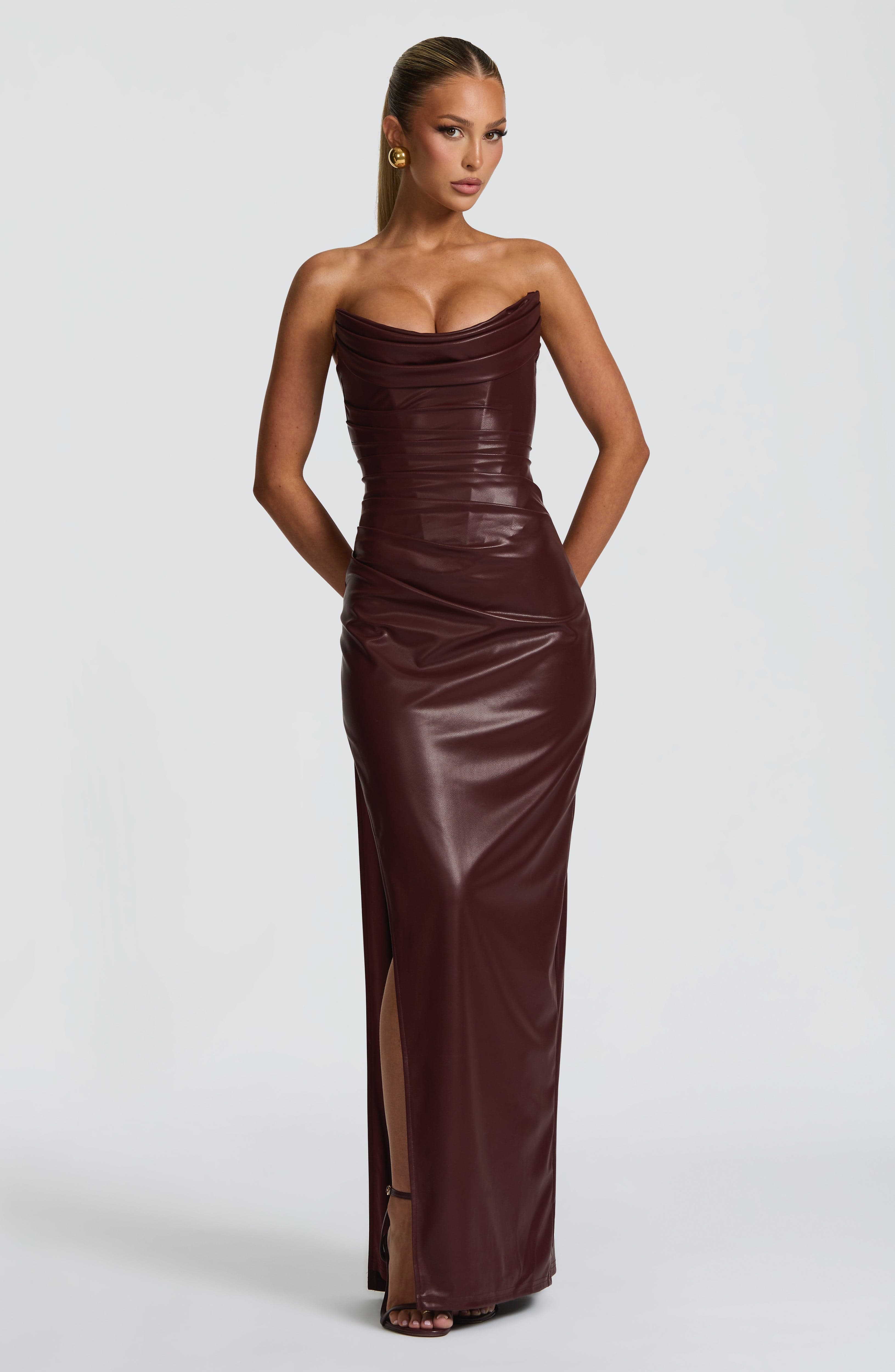 Adelina | Luxe Leather Maxi Dress