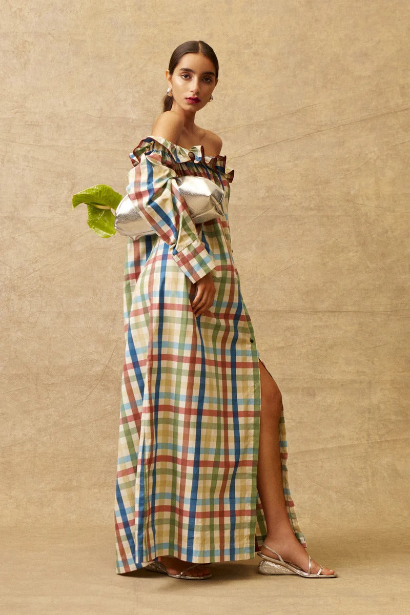 Sofia | Off-Shoulder Ruffle Maxi Dress