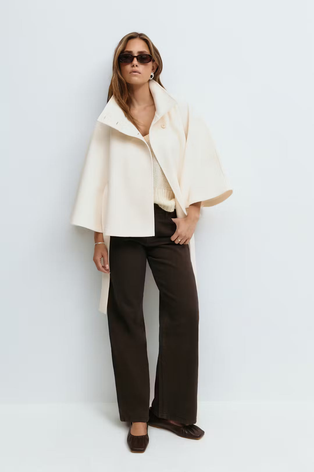 Minora | Waist-Tie Cape Coat