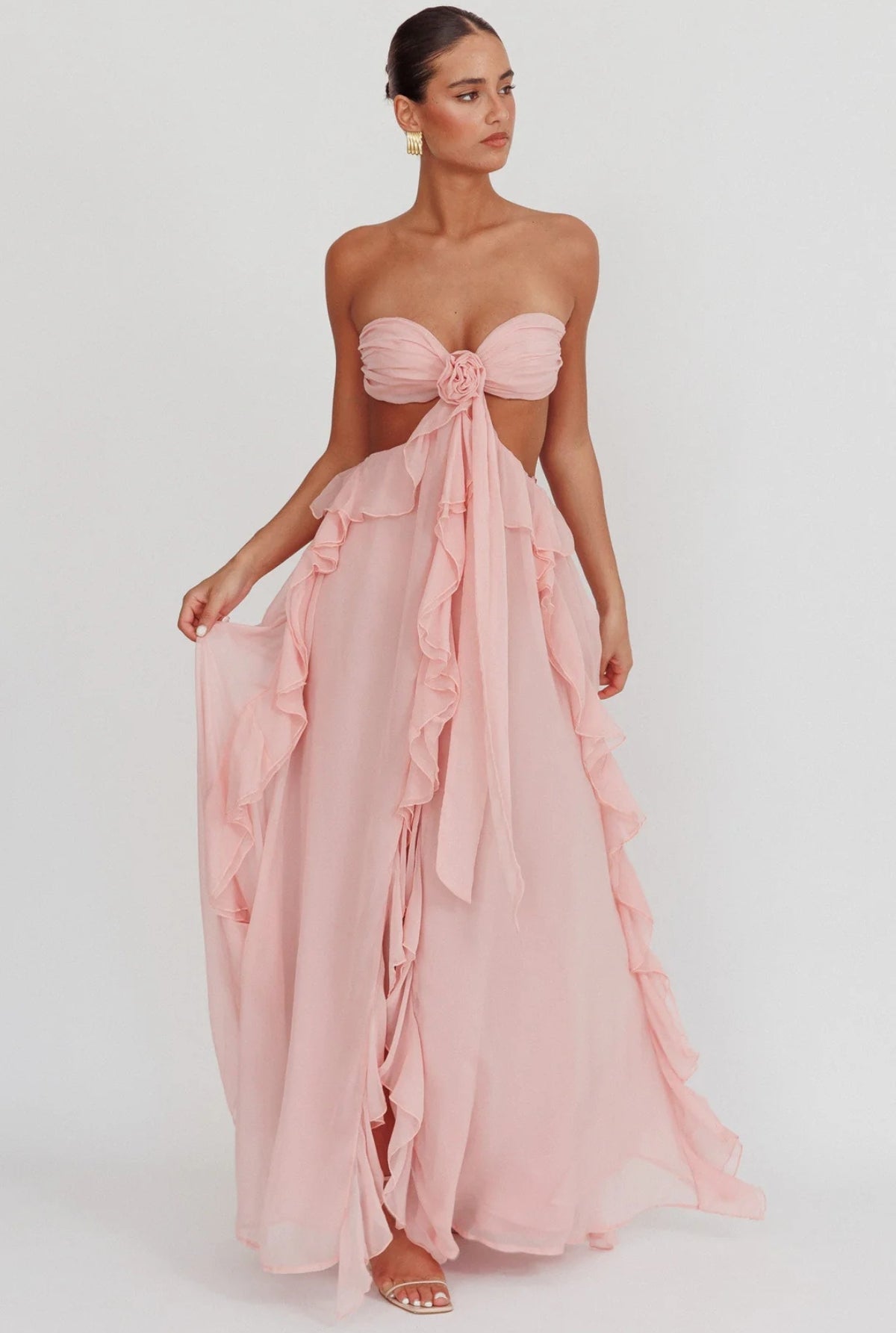 Estella | Cut-Out Ruffle Maxi Dress