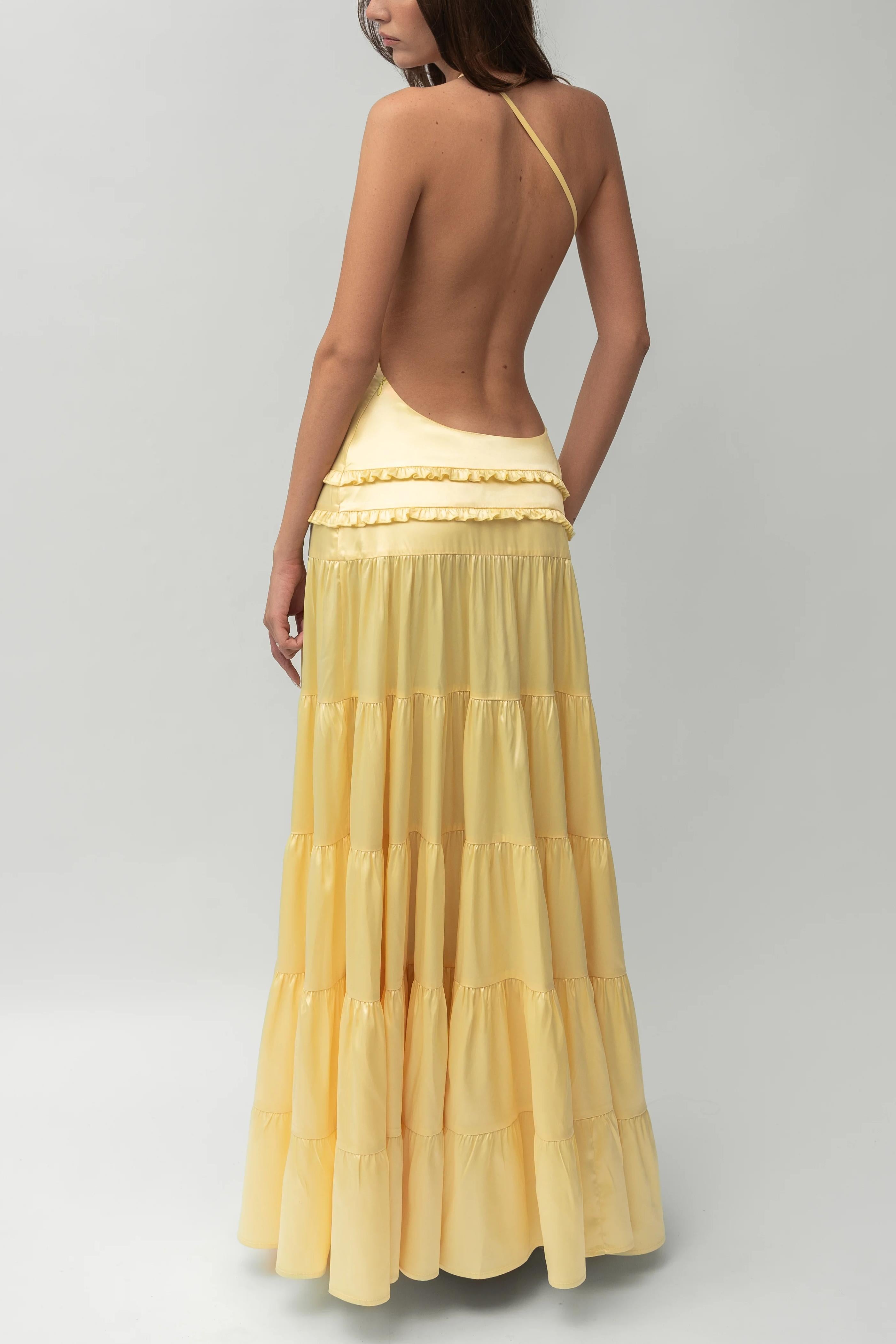 Athena | Backless Pleated Maxi Dress