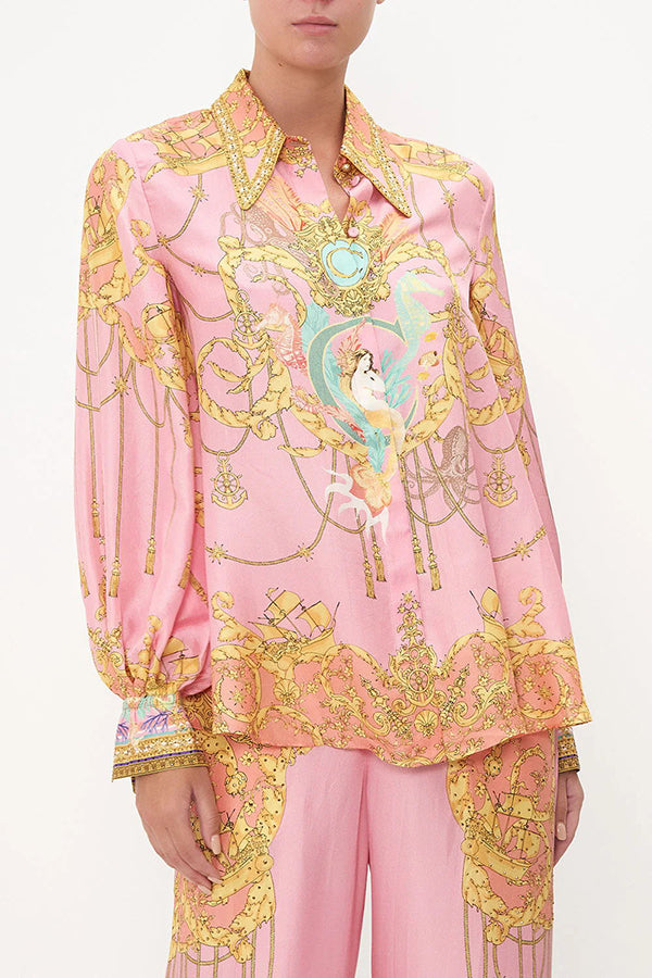 Valentina | Mermaid Motel Unique Print Shirt & Pants Set