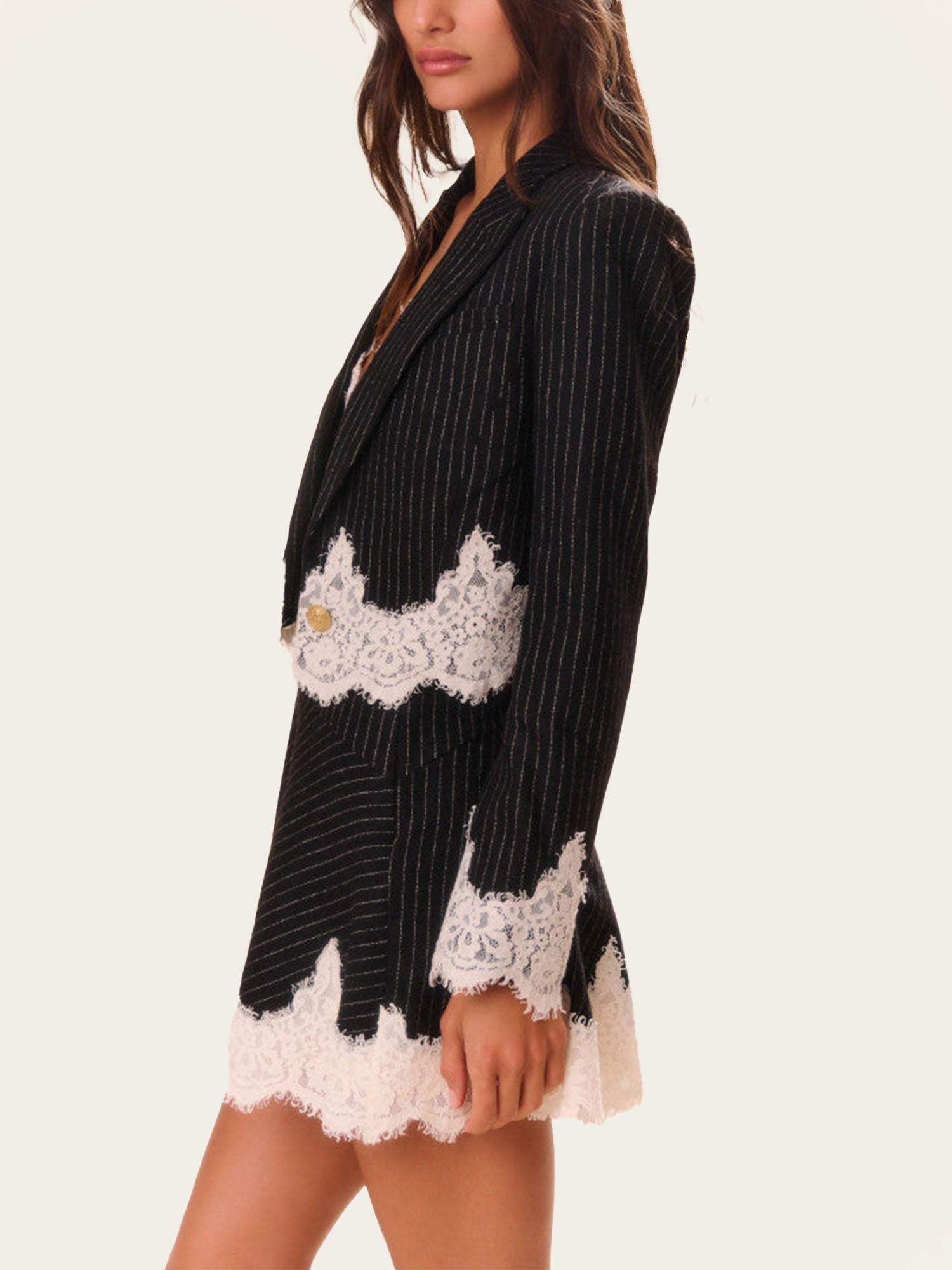 Amélie | Striped Lace Trim Two-Piece Set