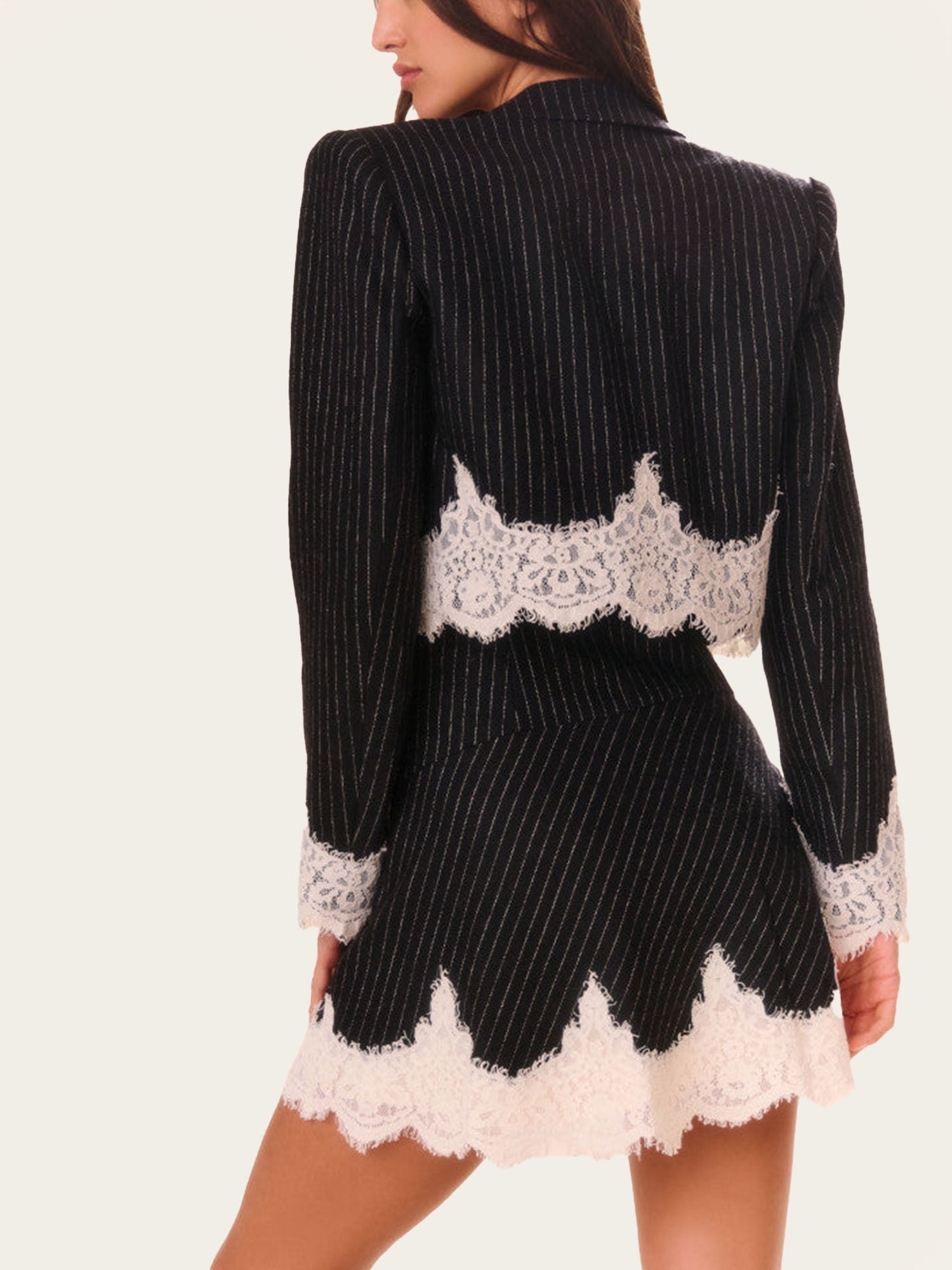 Amélie | Striped Lace Trim Two-Piece Set
