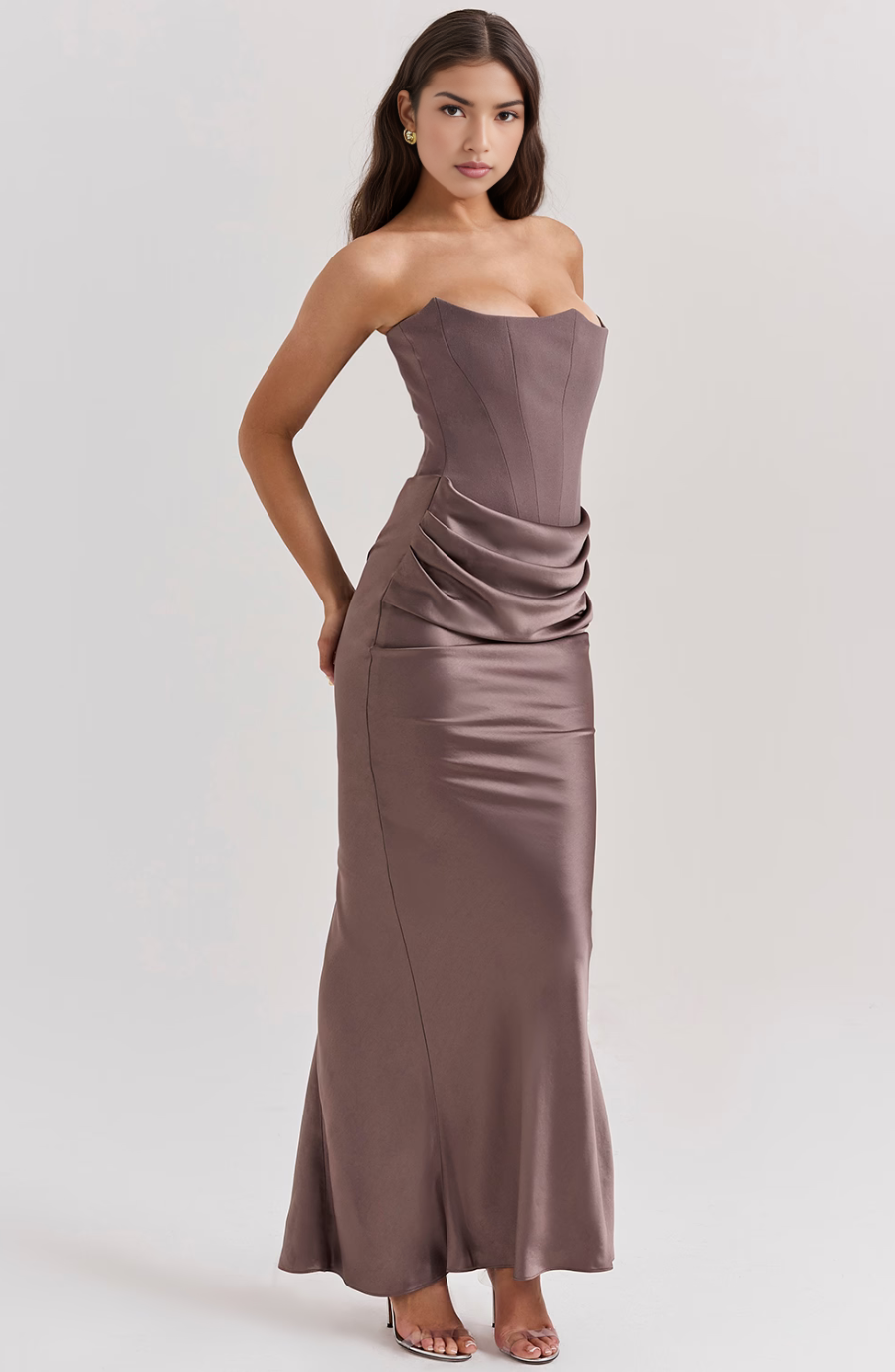 Aria | Corset Bustier Strapless Maxi Dress