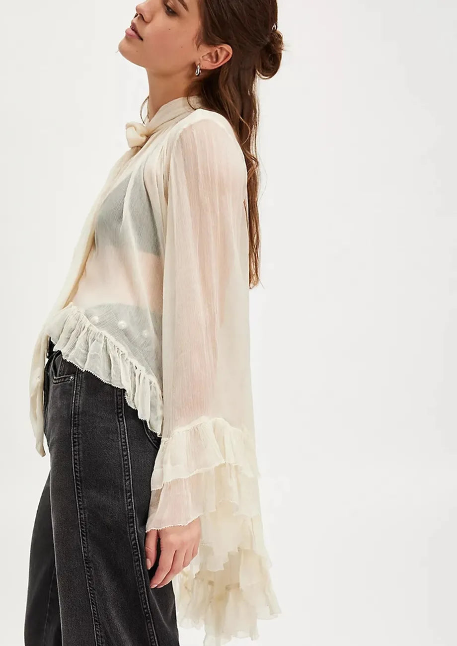 Seraphina | Flowy High-Low Tie-Up Blouse