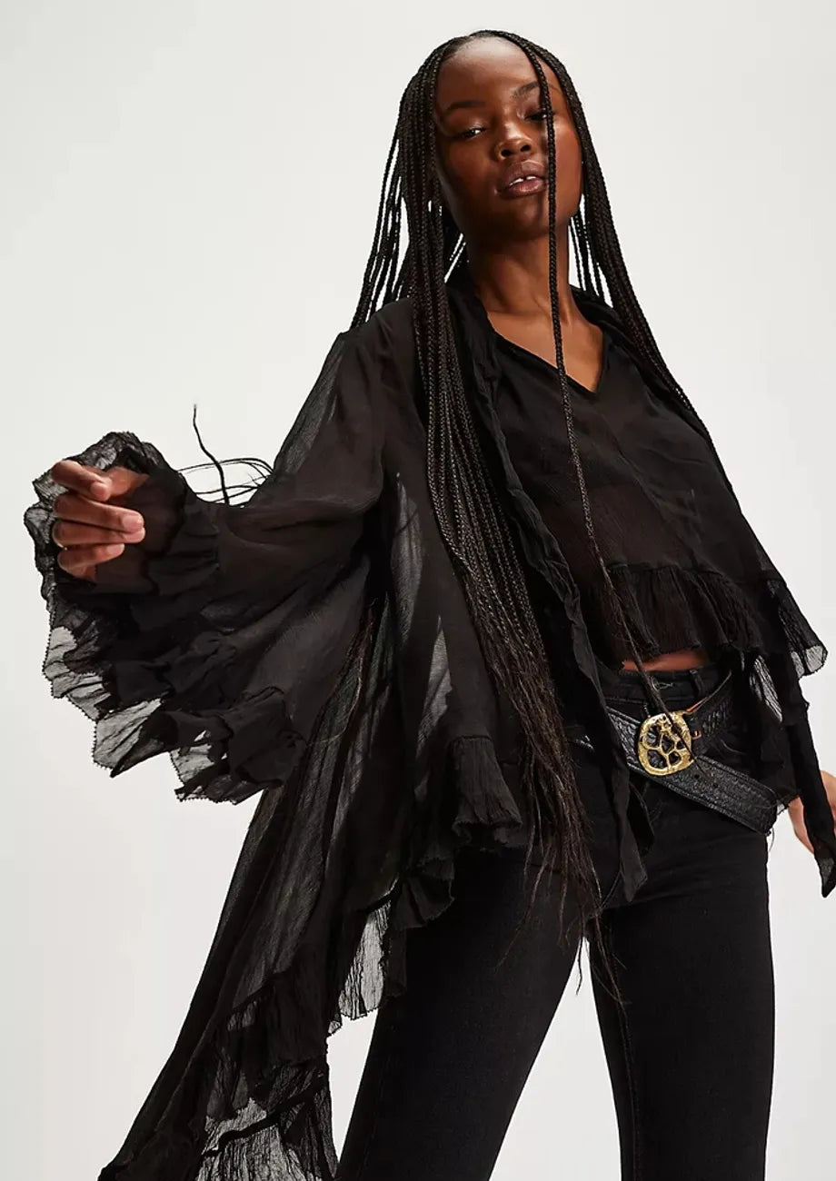 Seraphina | Flowy High-Low Tie-Up Blouse