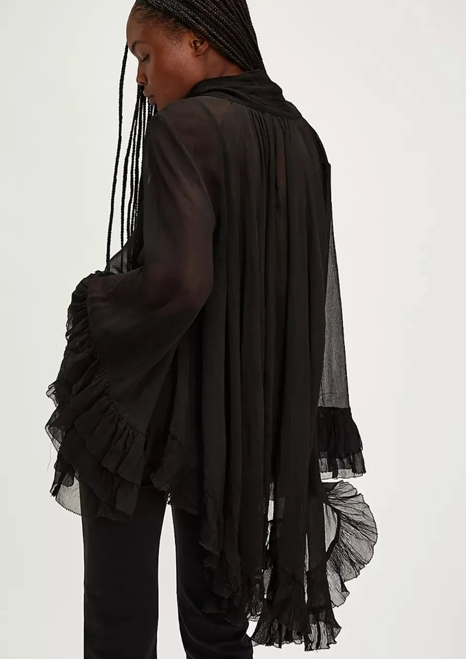 Seraphina | Flowy High-Low Tie-Up Blouse