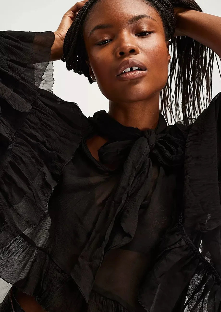 Seraphina | Flowy High-Low Tie-Up Blouse
