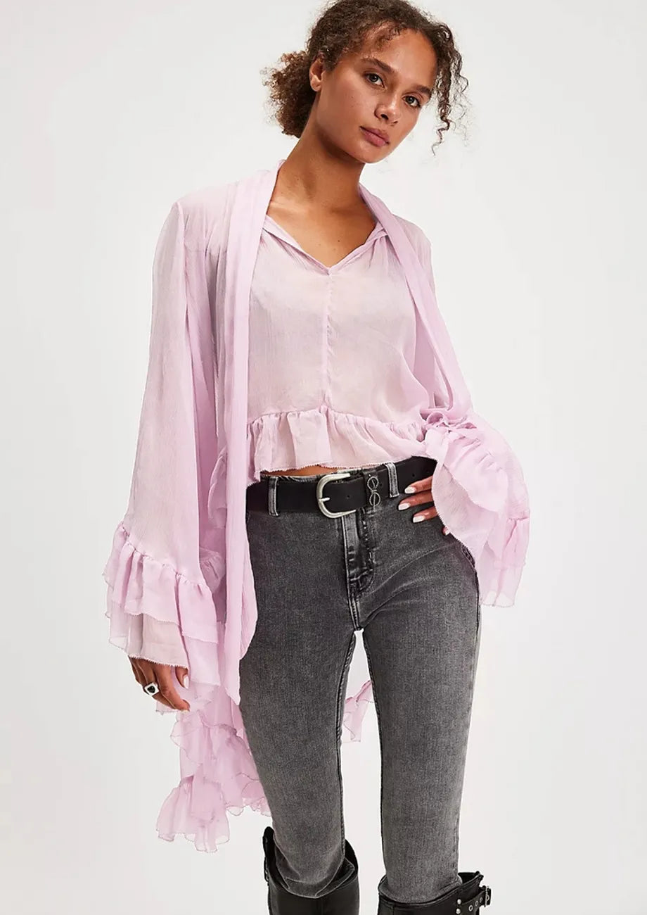 Seraphina | Flowy High-Low Tie-Up Blouse