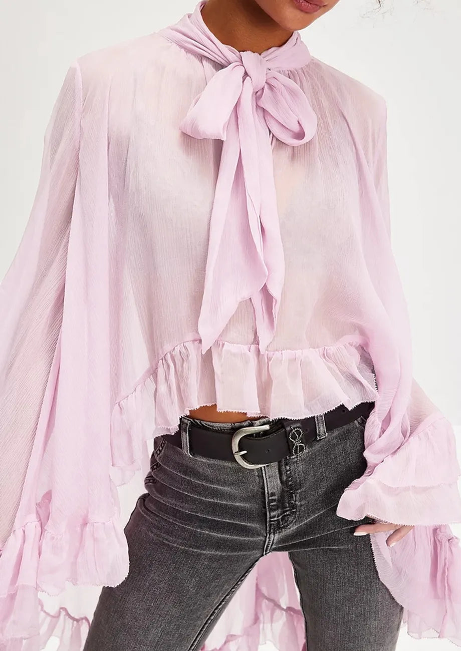 Seraphina | Flowy High-Low Tie-Up Blouse