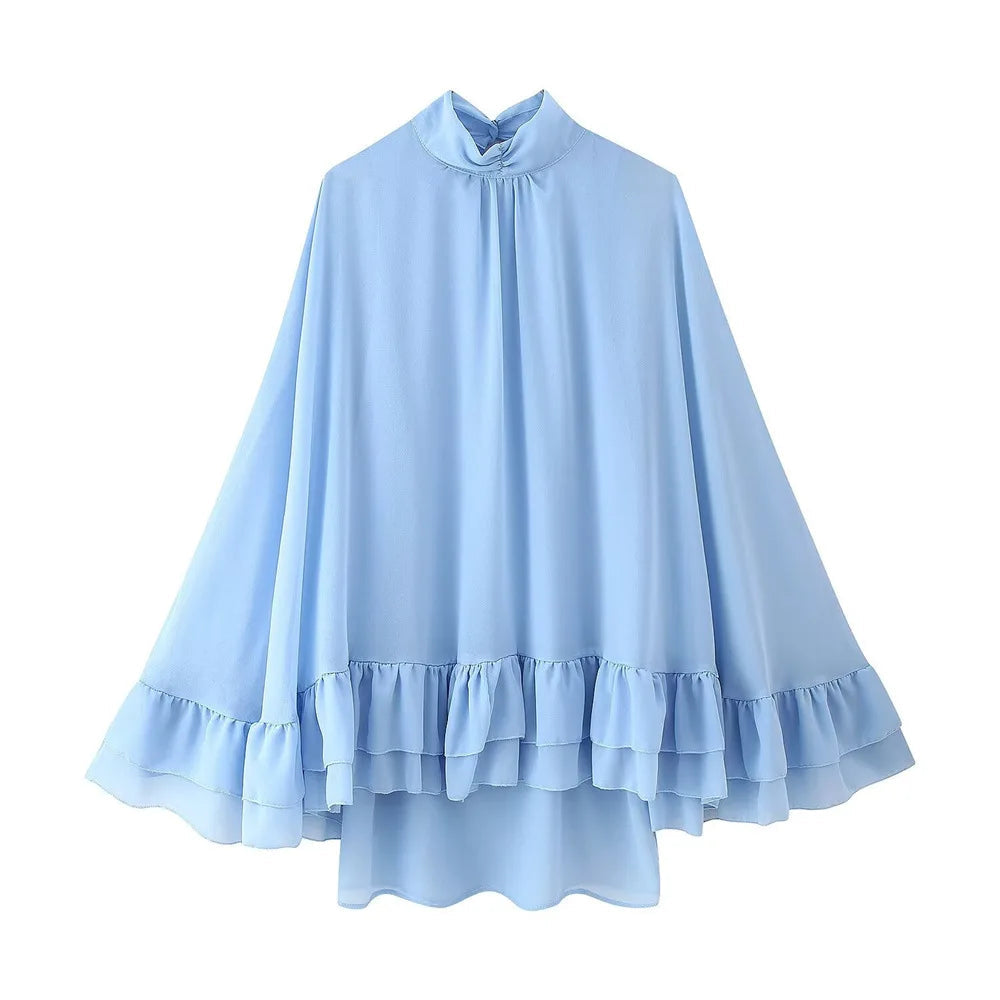 Leona | High Neck Ruffle Chiffon Mini Dress