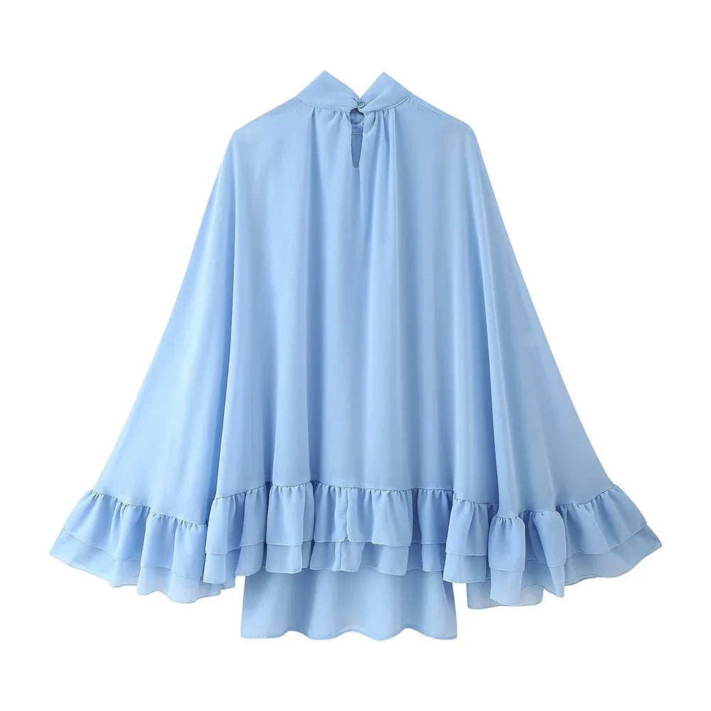 Leona | High Neck Ruffle Chiffon Mini Dress