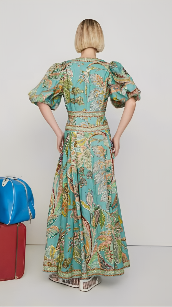 Leona Rae | Bohemian Puff Sleeve Maxi Dress
