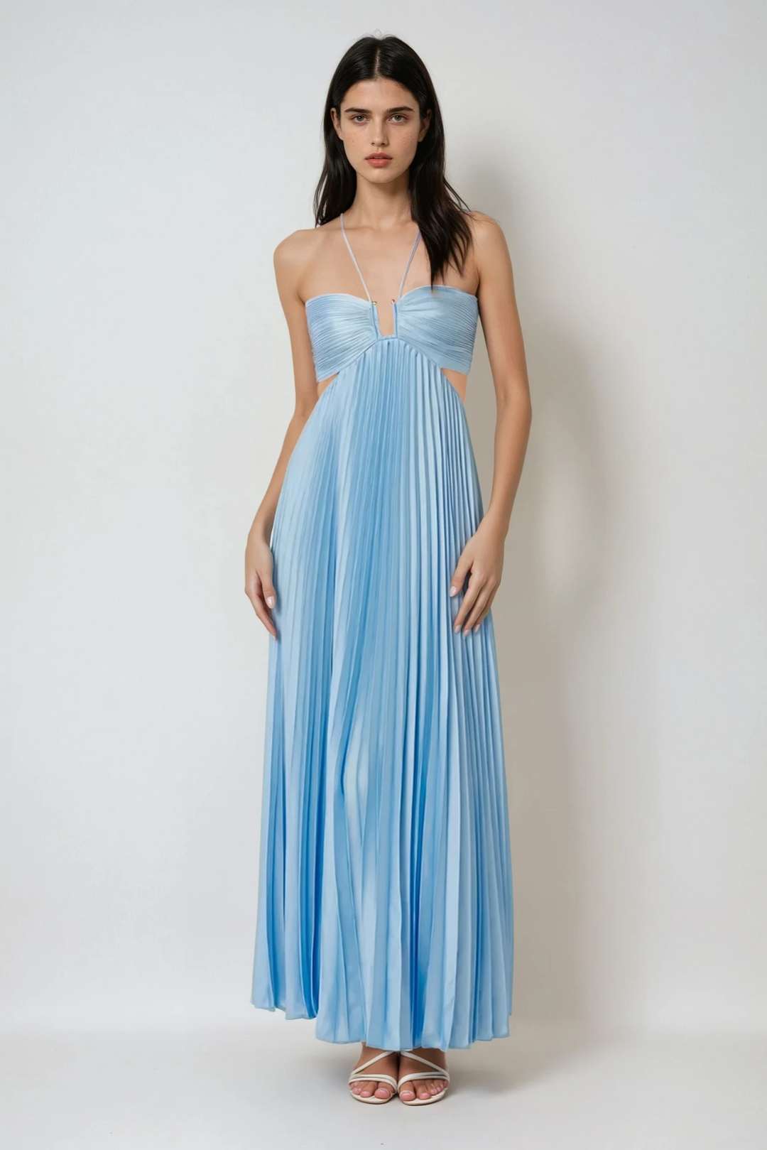 Giulietta | Sky Blue Pleated Maxi Dress