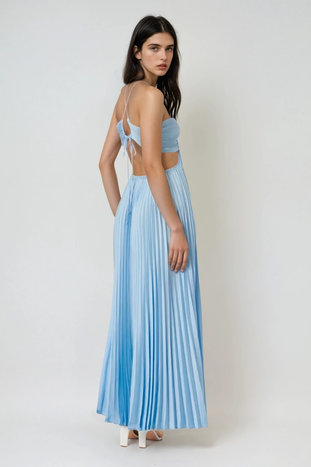 Giulietta | Sky Blue Pleated Maxi Dress