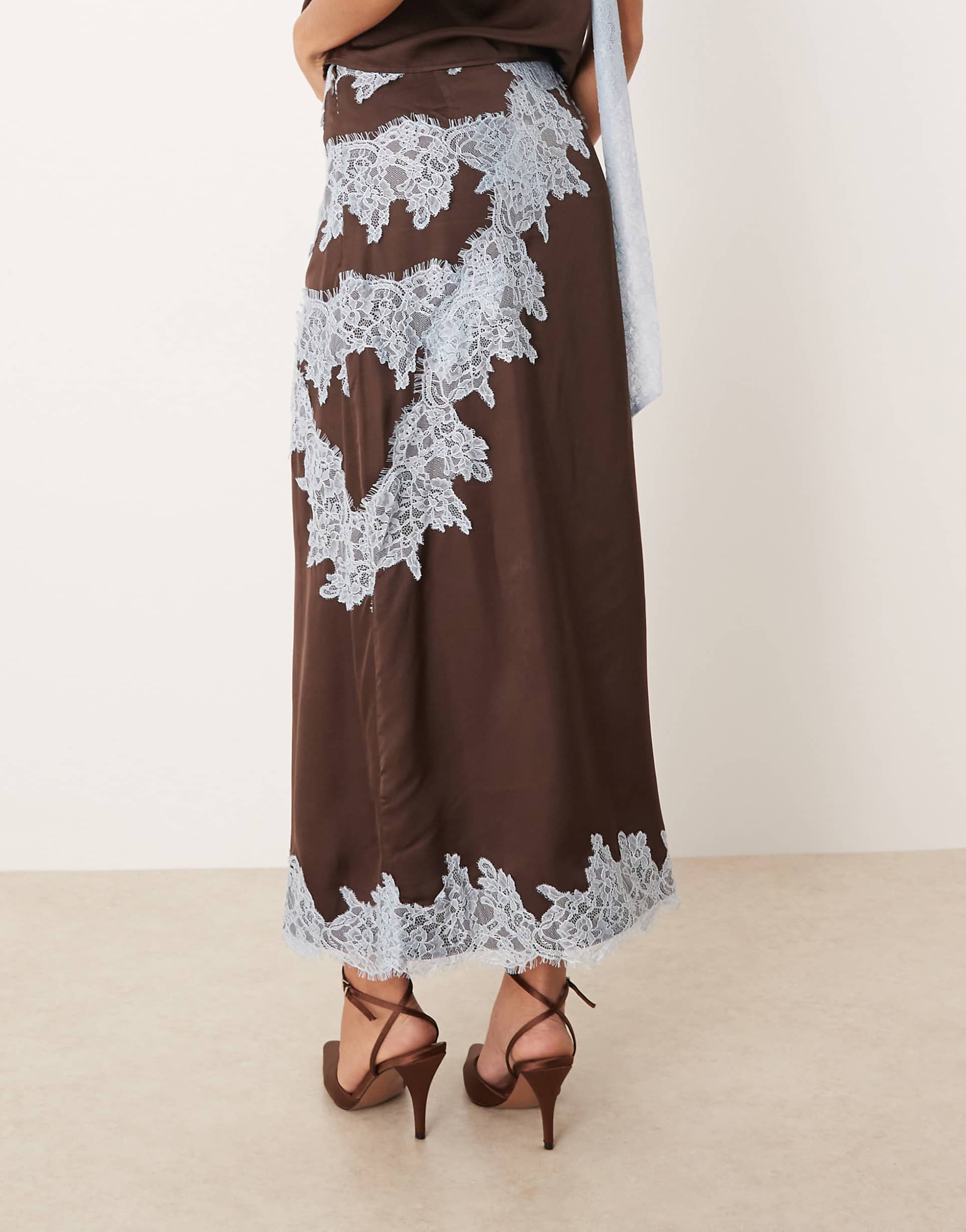 Valentina | Satin Lace Maxi Set