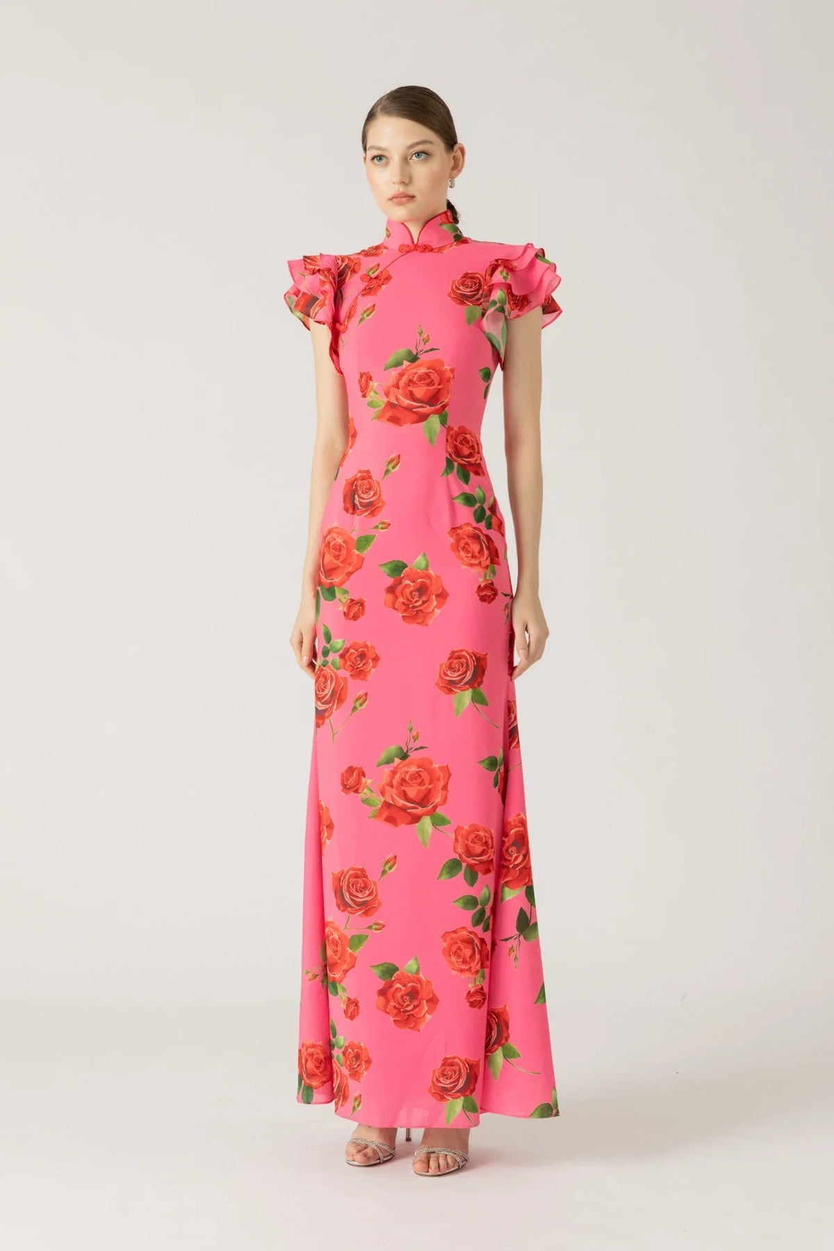 Ariana | Cheongsam Rose Elegance Maxi Dress