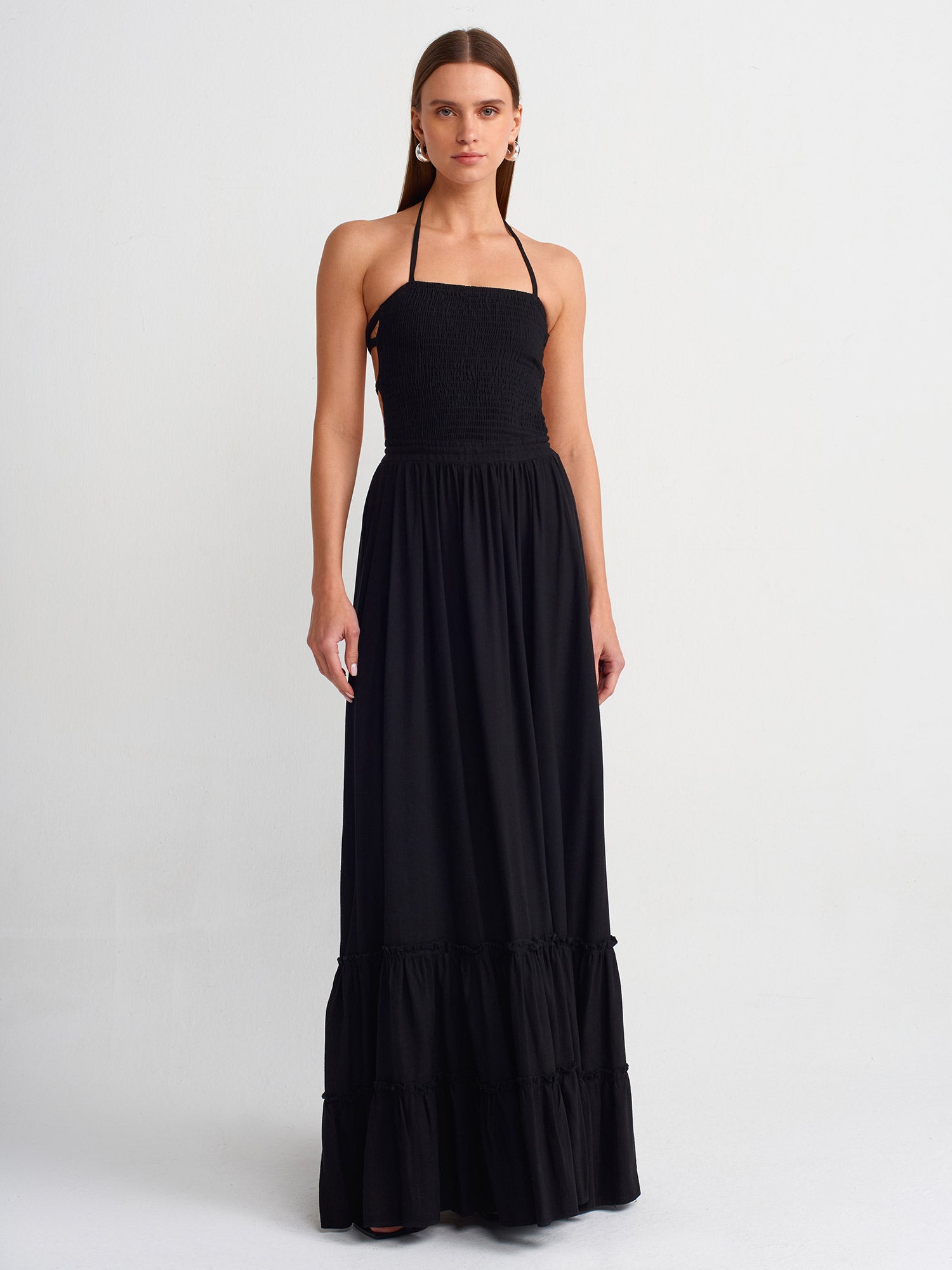 Zaria | Smocked Halter Maxi Dress