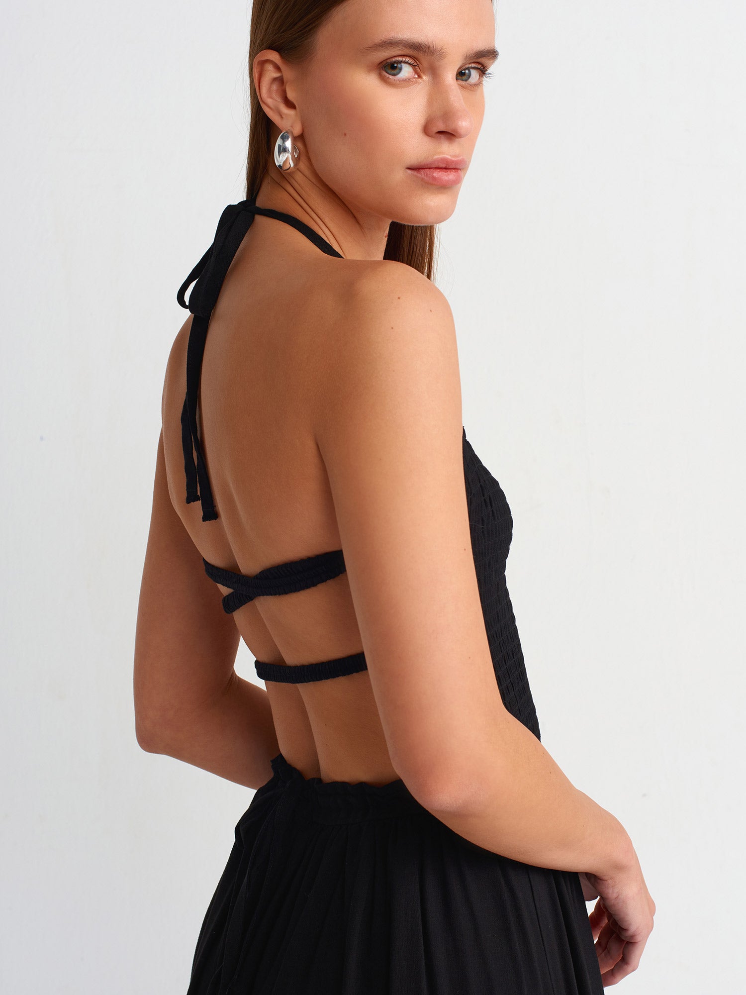 Zaria | Smocked Halter Maxi Dress