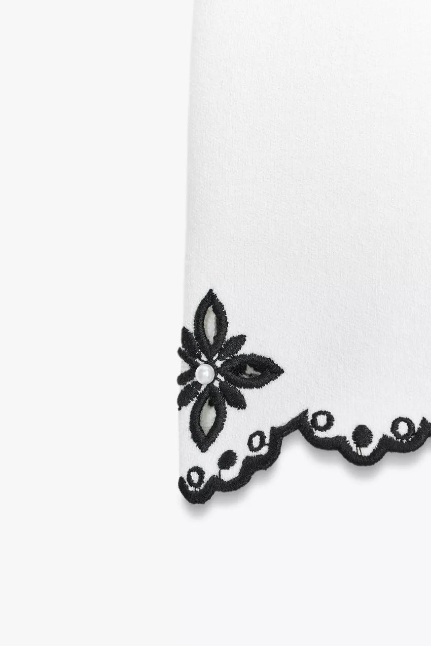 Noelle | Embroidered Knit Mini Dress
