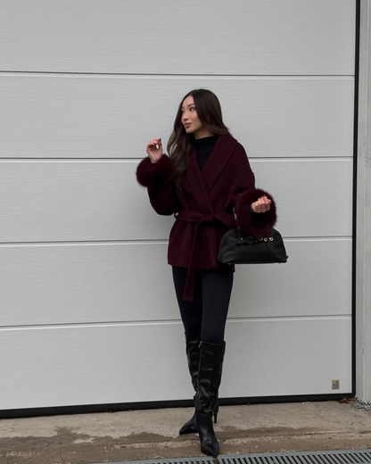 Mariah |  Burgundy Wrap Coat