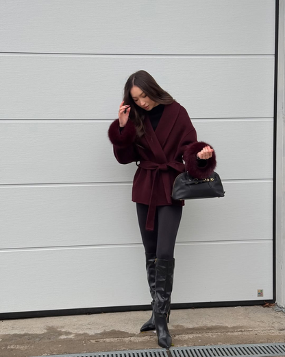 Mariah |  Burgundy Wrap Coat