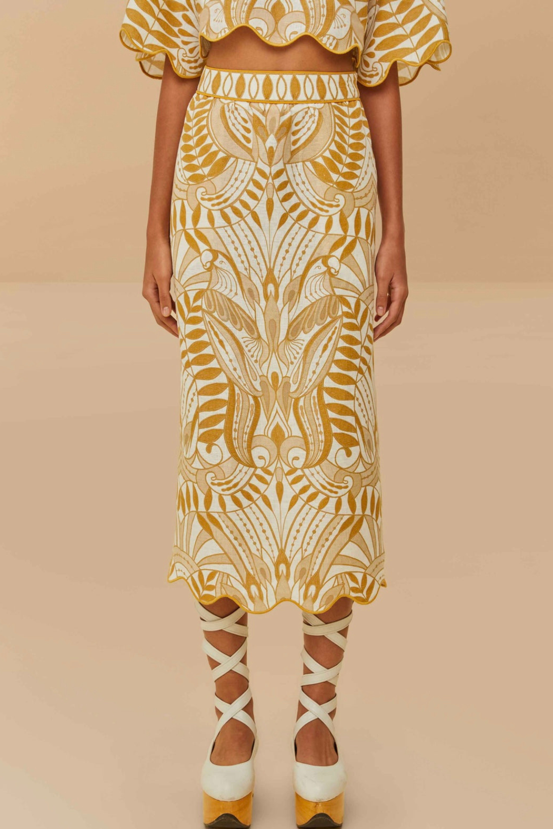 Ottilie | Bold Print Crop Top & Midi Skirt Set