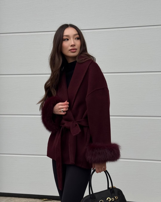 Mariah |  Burgundy Wrap Coat