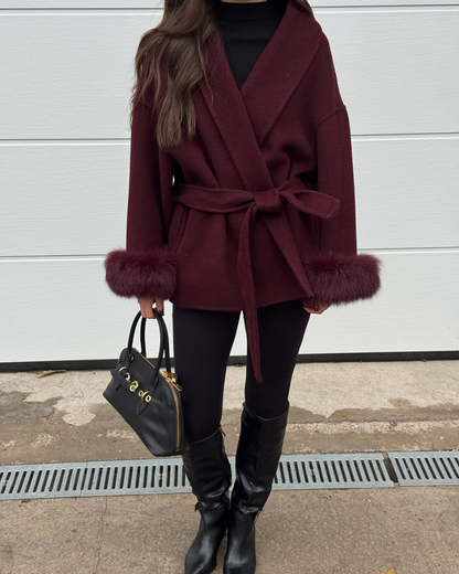 Mariah |  Burgundy Wrap Coat